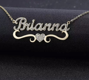 Heart With Personalized Name Necklace with bling