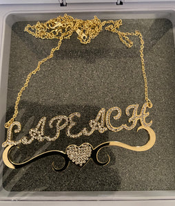 Heart With Personalized Name Necklace with bling