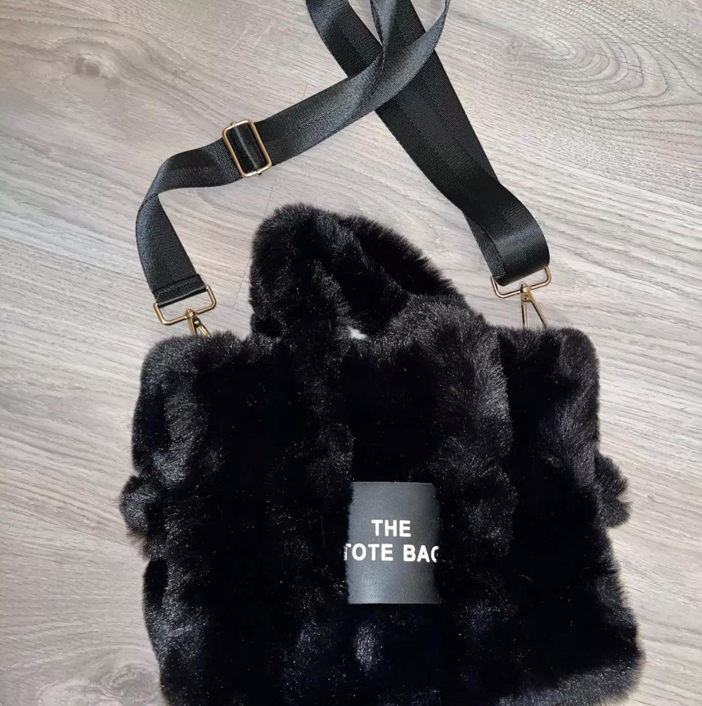 Faux Fur cross body tote bag